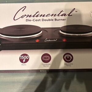 Continental Die Cast Double Burner NWT